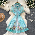 summer new arrival: korean style printed a-line dress - slim fit, waist-defining, elegant, and perfect for work or vacation