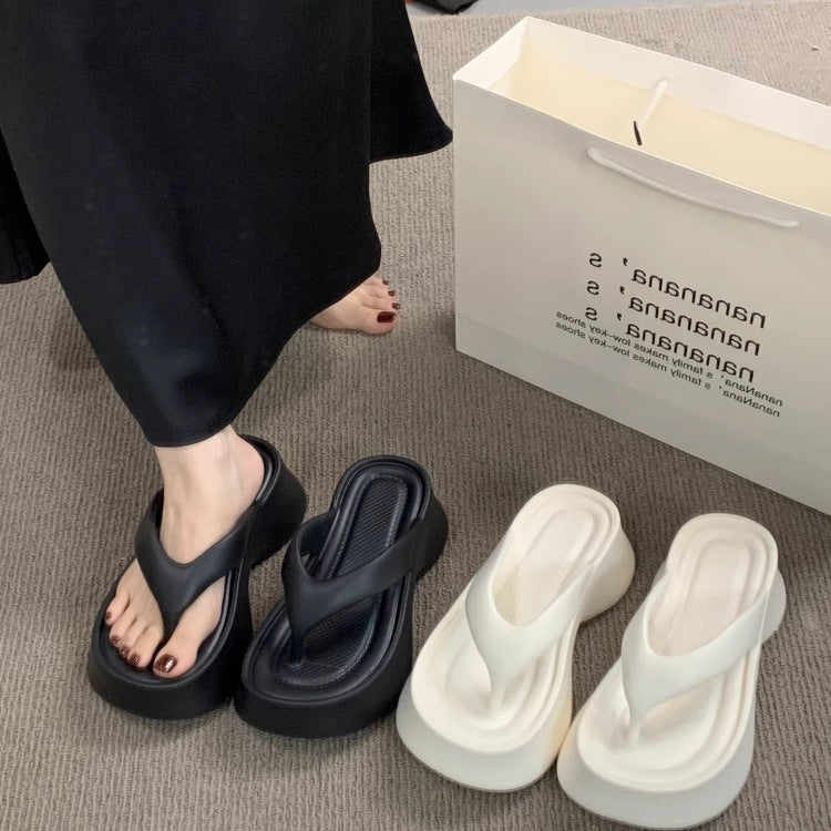 Eva soft sole flip-flops - new women's style, anti-odor, thick sole, height increasing, fashionable and minimalist