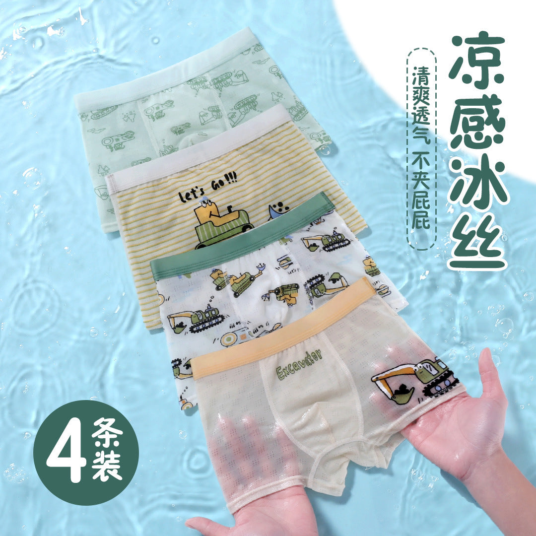 Modal boys underwear summer thin children's flat angle antibacterial crotch boxer shorts boy baby 100% cool