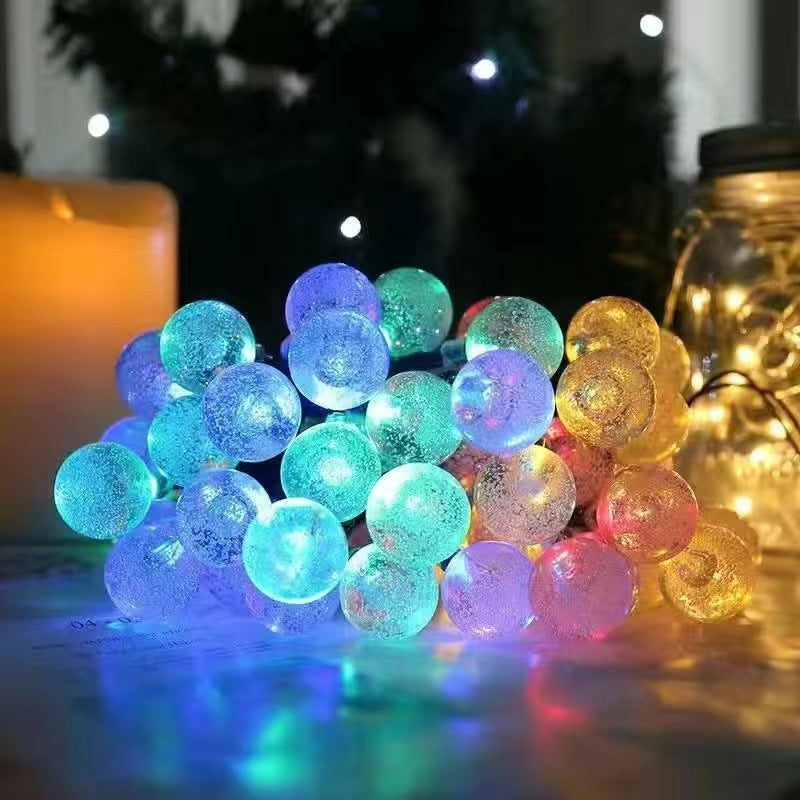 LED solar light string star light bubble ball lantern outdoor waterproof Christmas atmosphere decorative light flash wholesale