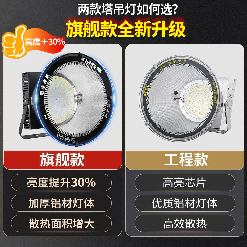 Yaming LED tower crane light Construction Star construction site lighting brightens high-power spotlights Outdoor waterproof searchlight