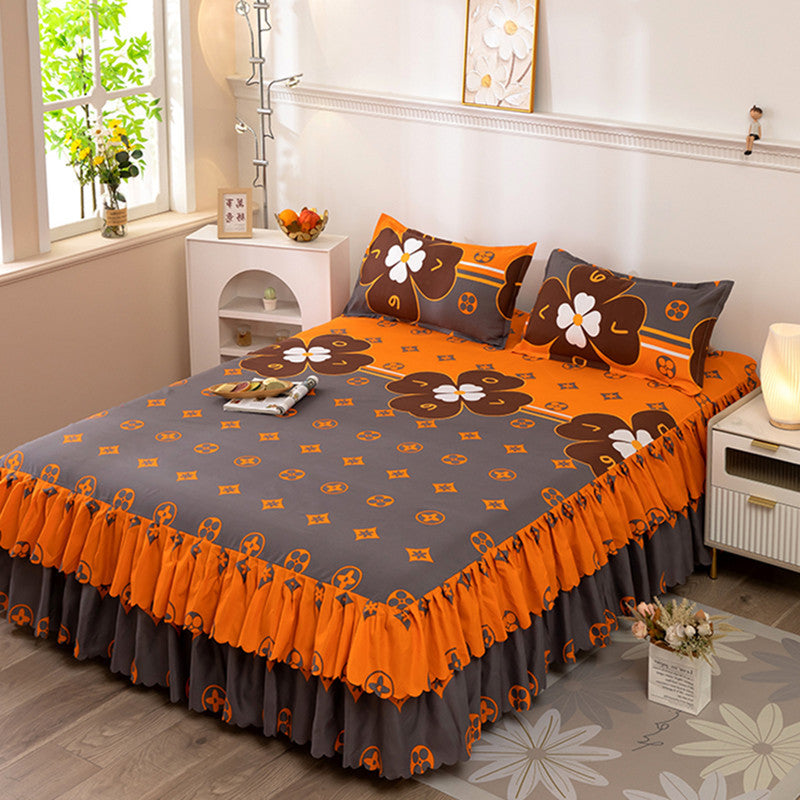 Bed skirt, fitted sheet, thickened bed sheets, comfortablenon-slip mattress protector, single piece simmons bed cover 1.8m double bed