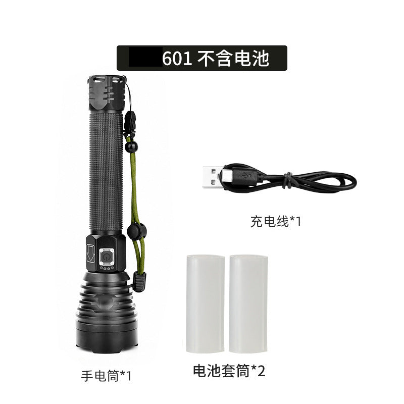 Cross-border P70 strong light flashlight outdoor waterproof USB charging retractable zoom high power LED flashlight