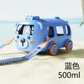 Summer baby bus water cup student kids sports cup large capacity plastic cup with straw plastic cup resistant to falling