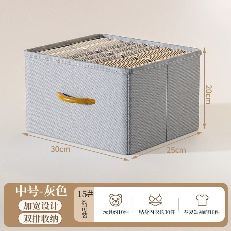 Clothes storage box, household wardrobe layered sorting box, clothing pants fabric drawer type folding storage artifact