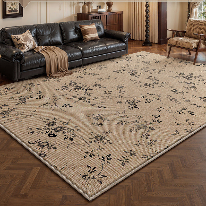 Carpet living room french retro medieval style ice silk mat carpet no-wash and wipeable sofa coffee table floor mat