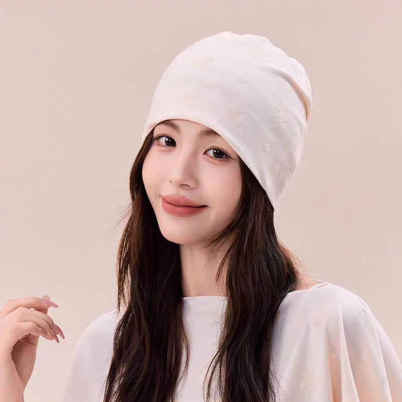 【jacquard cotton】summer thin postpartum hat - moisture-wicking, breathable, head protection, large head circumference, sleep cap, windproof