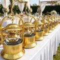 New gas-operated restaurant buffet warmer, 8l cooking pot, stainless steel gold finish, hanging food display