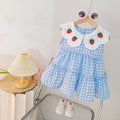 Girls' dress  summer new collection - strawberry plaid skirt, korean style for toddler and little girl summer wear