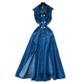 summer new arrival: women's denim dress - designer cutout, waist-exposed, slimming, elegant, slit, sleeveless maxi dress