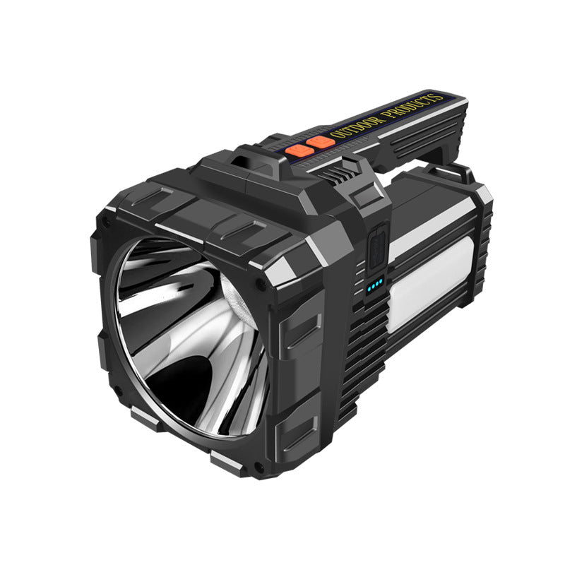 Cross-border new outdoor high-power lighting strong light flashlight multi-function rechargeable LED searchlight emergency patrol light