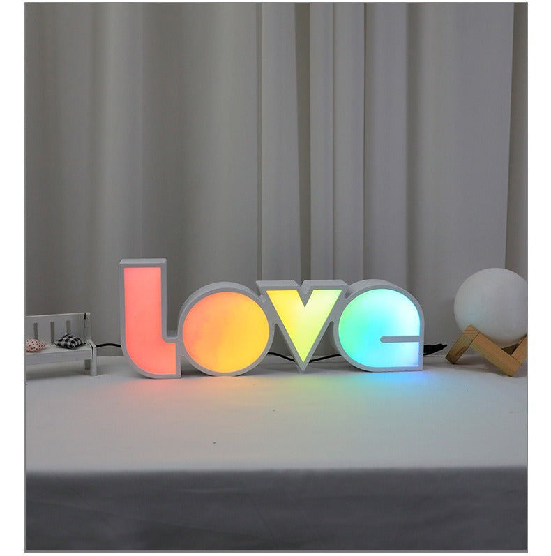 New LED creative love letter light, Valentine's Day marriage proposal confession arrangement light box, Symphony series ornament light