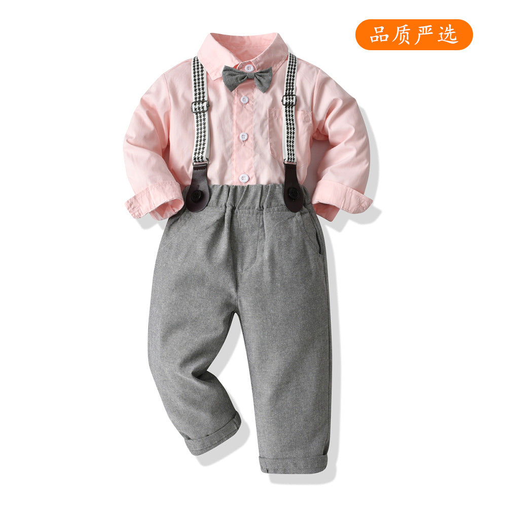 Kids' new spring collection: long-sleeve shirts, cardigans, trendy overalls, and bow ties - wholesale for export (sizes for toddlers to young children)