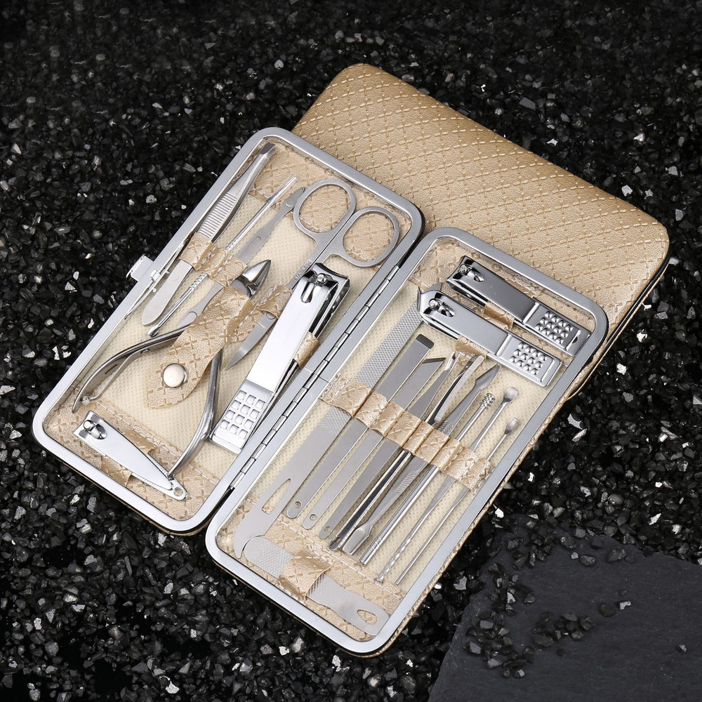 19-piece manicure set: nail clippers, beauty & pedicure care kit, eagle mouth pliers tool wholesale