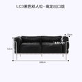 Le corbusier italian lc3 genuine leather sofa casual medieval straight row sofa black oil wax leather sofa