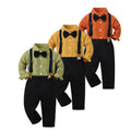 cross-border notice boyssuitlong sleevesprintingshirtoverallskids gentleman's dress first birthday costume