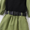 kidssuitautumnew arrivalworkwearlong sleevessuitcolorblock pit tops+pantssuit comes with belt