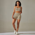 new arrival seamless yoga clothes cross back sports bra high waist tummy control butt lifting pants fitness sports suit