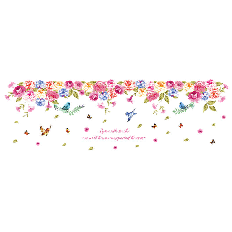 Creative Birds and Flowers Bedroom Living Room Floor Sticker Kindergarten Environment Decoration Sticker Wall Sticker Removable XL8202