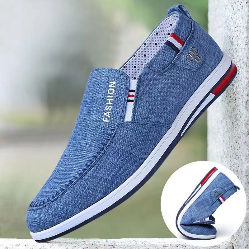 Men's youth korean style british fashion trendy men's shoes business shoes slip-on casual canvas shoes wholesale dropshipping