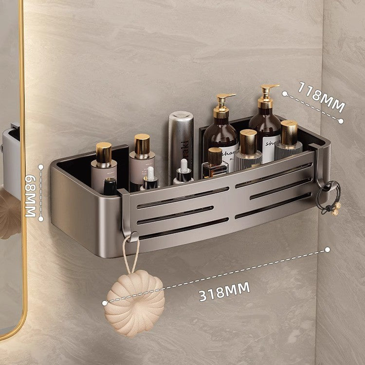 Gun gray bathroom storage rack bathroom toilet punch-free bathroom sink corner wall-mounted storage rack
