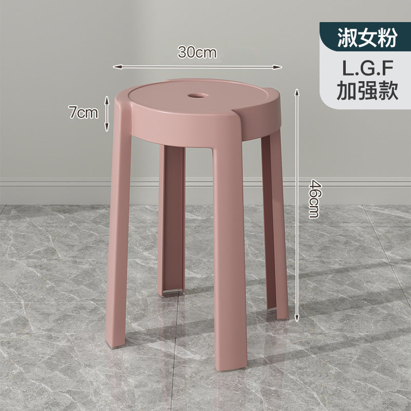 Popular plastic stool for home stackable thickened high stool windmill round plastic stool casual restaurant spare dining table and chairs