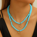 Colorful string necklace wholesale cross-border marine style starfish shell dolphin necklace niche design sense stacked necklace