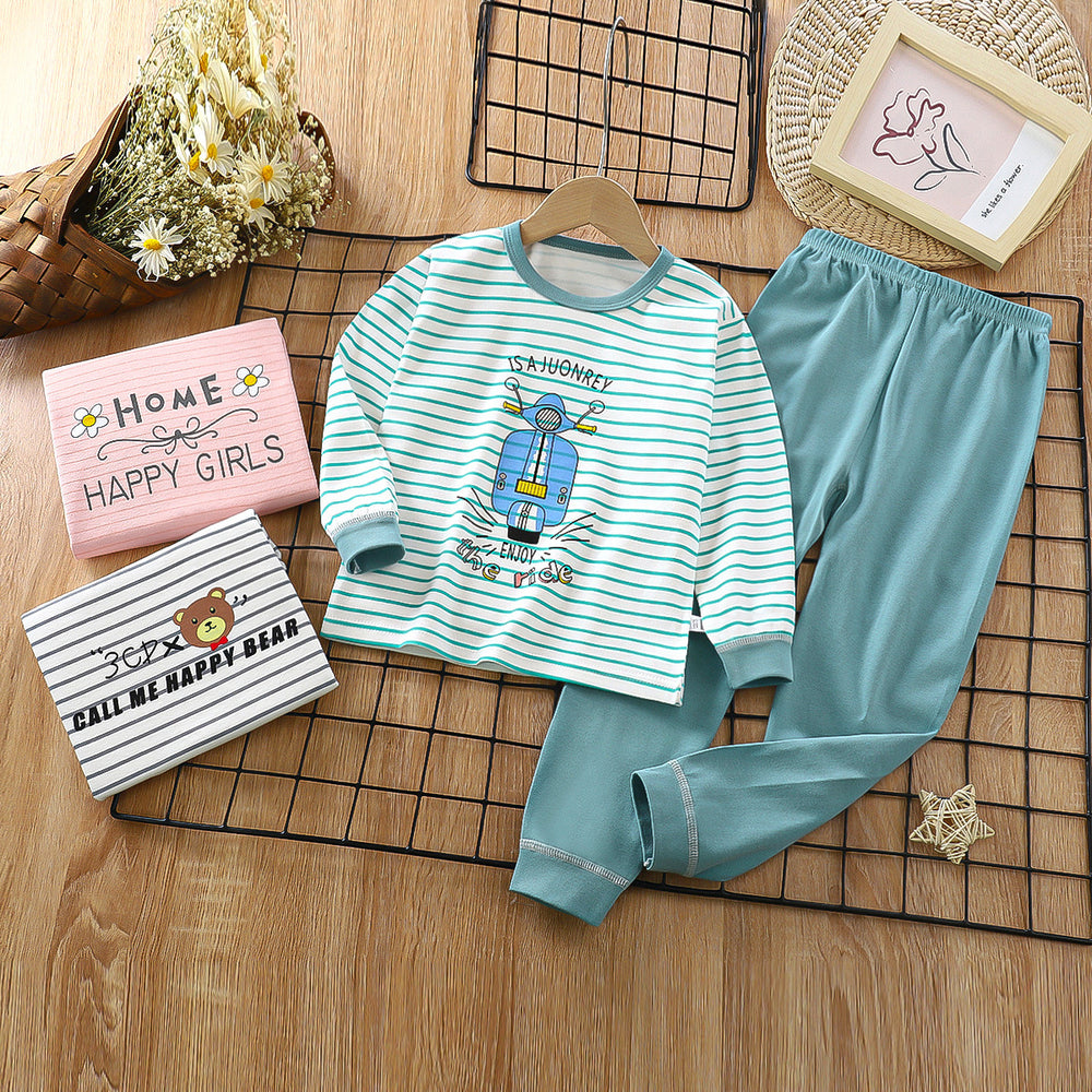 Wholesale new autumn children's home wear: kids' cotton underwear sets, baby thermal underwear, and infant pajamas