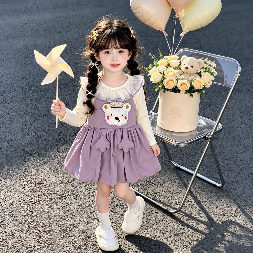 Girls' cartoon dress - new autumn  collection - spring/autumn princess style - baby overalls - stylish & trendy for kids