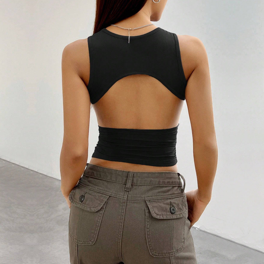 fashionsexy women's independent station   spring and summer pure color tight short sleeveless vest tops