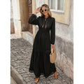 Export1688  fashioncasualpure color daily lace lace long sleevesdress