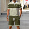 hot-selling men's polo shirt set, new summer two-piece casual short-sleeve and shorts set, dropshipping available
