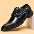 2024 new men's leather dress shoes - business casual, crocodile embossed, british style, korean design, pointed toe, plus size available