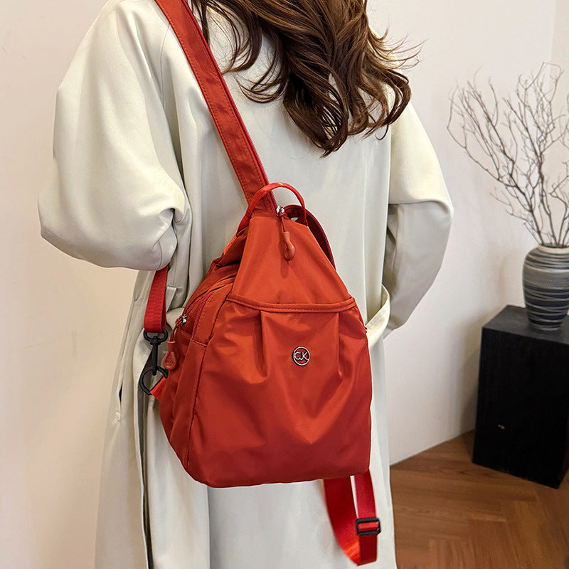 New fashionable women's washed cloth backpack, light and simple breast bag, versatile travel, large-capacity commuter bag wholesale