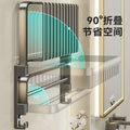 Gun gray towel rack bathroom storage rack punch-free bathroom shelf all-in-one pendant toilet space aluminum bath towel rack