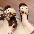Cute leopard print cat paw slippers for women, new 2025 autumn/winter collection, non-slip indoor house slippers, wholesale cotton slippers for supermarkets