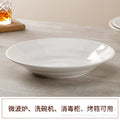 Pure white ceramic plate for home hotel western food steak plate deep plate flat plate commercial round dish plate microwave oven applicable