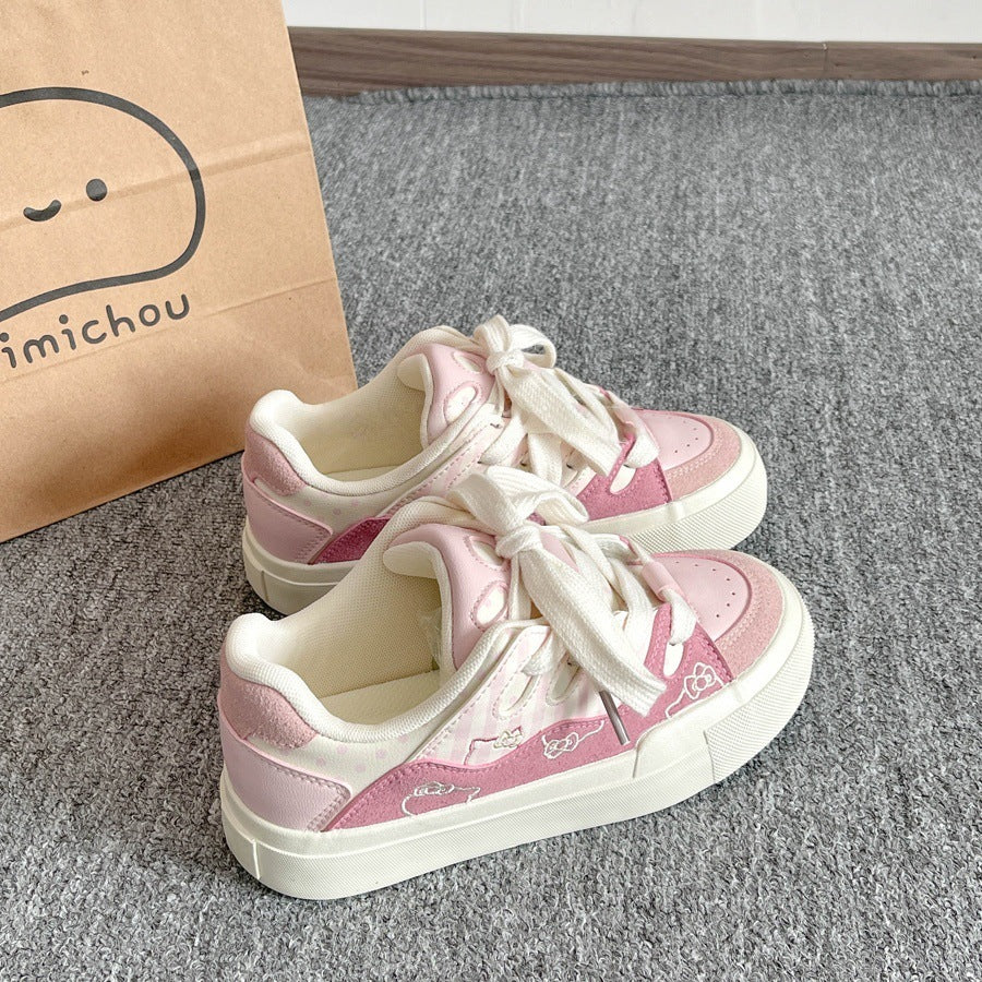 Versatile and unique sneakers: hot-selling platform sneakers for women, new spring/summer 2026 collection, chunky sole white sneakers, casual bread shoes for women
