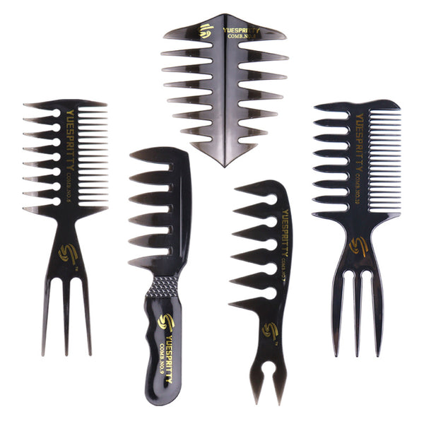 Vintage oil hair comb men's hair big back hair set comb modeling texture comb plane head wide tooth plastic comb
