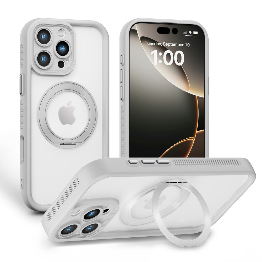 Suitable for iphone16 two-in-one magnetic holder mobile phone case 360 degree apple 15 rotating holder pc fulcrum case