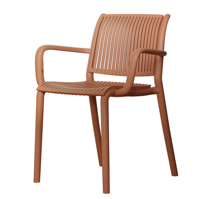 New arrival: thickened modern minimalist nordic dining chair - plastic chair, balcony outdoor vertical stripe leisure chair, stackable waiting chair