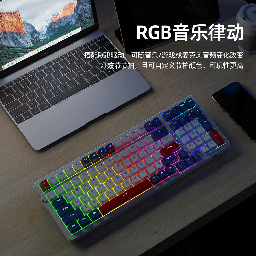 Attack shark k98rgb three-mode hot-swappable mechanical keyboard customized gaming bluetooth wireless keyboard
