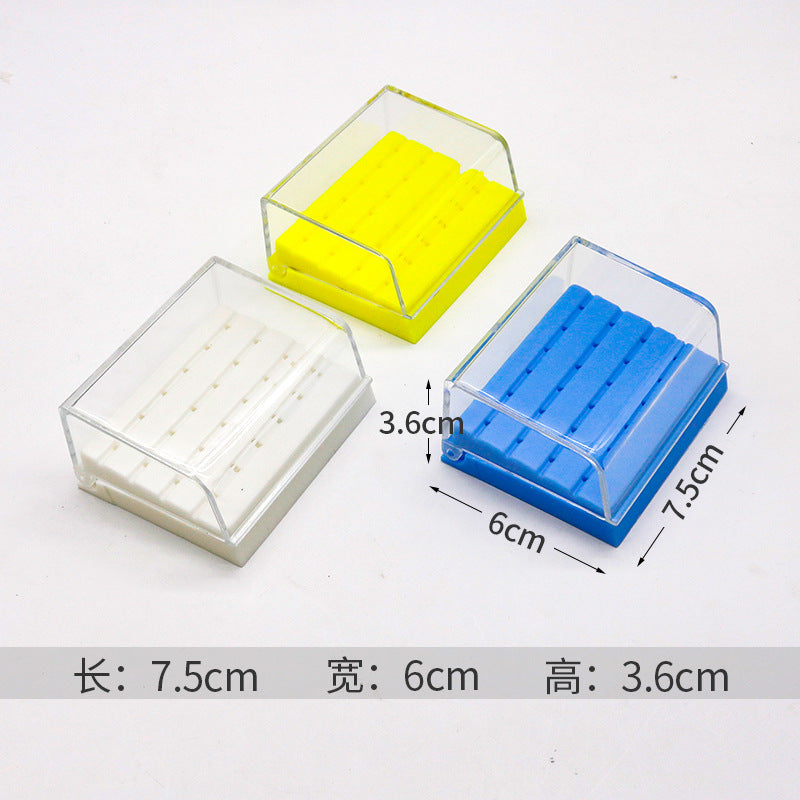Dental 24-hole high-speed car needle box, dental oral material preparation tooth car needle square box, plastic car needle placement box