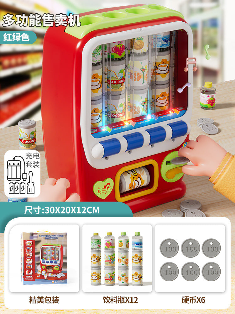Automatic drink vending machine - kids' pretend play coin-operated toy - educational toy for boys and girls - birthday gift