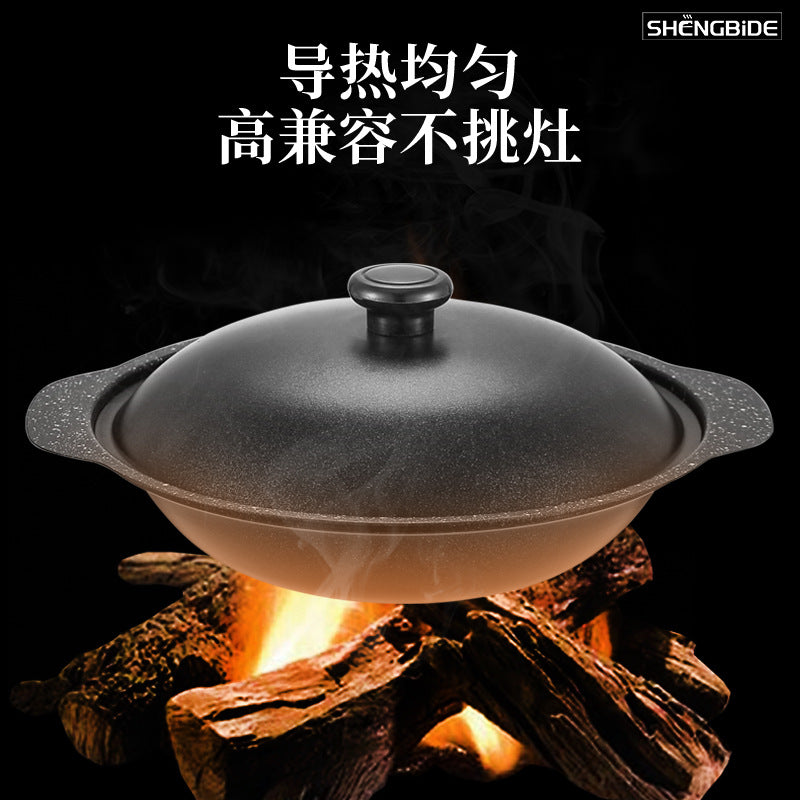 Commercial Braised Chicken Rice Stewed Rice Raw Iron Sand Pot Rice Cast Iron Resistant Pot Rice Non-stick Pot
