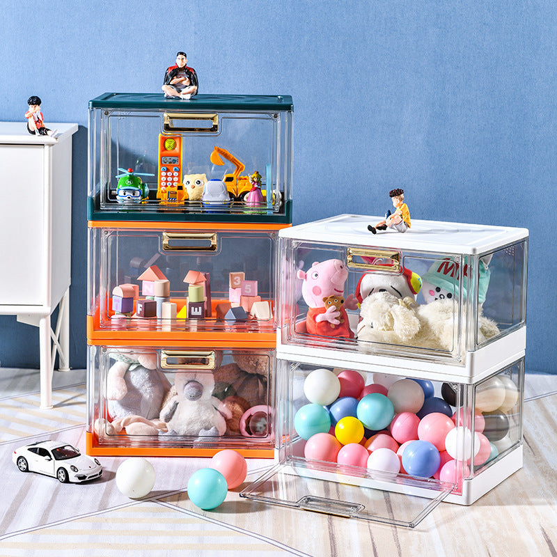 Foldable new multi-layer transparent shoe box aj sneaker storage box side open anti-oxidation Internet celebrity collection shoe wall magnetic attraction