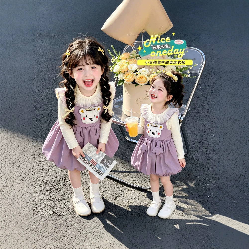 Girls' cartoon dress - new autumn  collection - spring/autumn princess style - baby overalls - stylish & trendy for kids