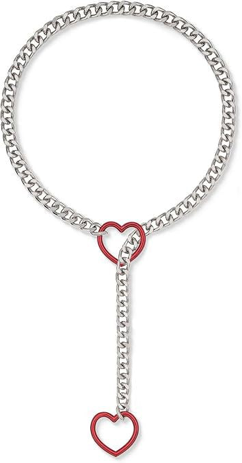2024 new cross-border multi-color heart & o-ring adjustable punk cuban long necklace - couple's style