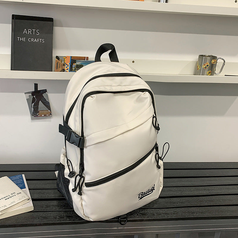 Backpack k-style pure color couple large and small travel backpack student large capacity water-repellent lightweight backpack wholesale