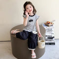 Girls' summer outfit set: new korean style sleeveless polka dot pants and tank top for kids